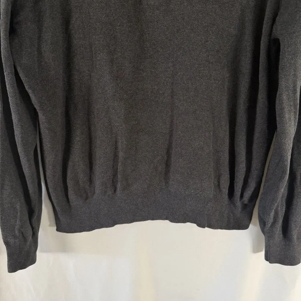 Polo Ralph Lauren Sweater Men's Medium Grey 1/4 Zip Turtleneck Pima Cotton